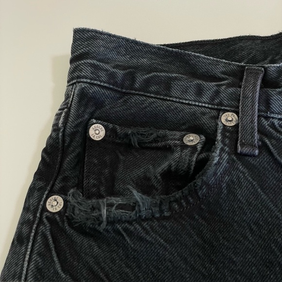 Agolde Jamie High Rise Classic Slim Fit Rigid Denim Jean Rematch Washed Black 24 - Picture 6 of 11